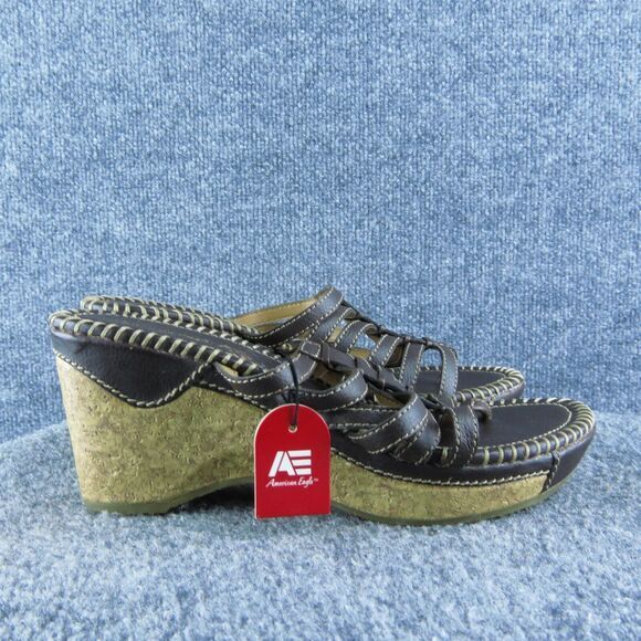 American Eagle Women Flip Flop Sandal Shoes Size 8.5 Medium Brown Synthetic - Picture 4 of 9